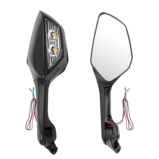 Adjustable Rear View Side Mirror Turn Signal with LED Indicator Motorcycle Side Rearview Mirror