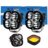 HJG 4 LED Fog Light 12V 60W Waterproof Head Lamp, Bar Light Universal Fit All Motorcycle & Car Models White, Yellow