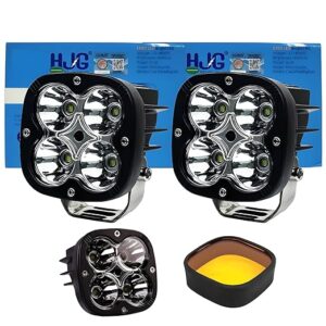 HJG 4 LED Fog Light 12V 60W Waterproof Head Lamp, Bar Light Universal Fit All Motorcycle & Car Models White, Yellow