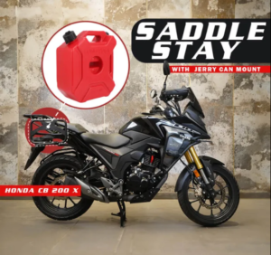 Saddle Stay with Exhaust Sheild with Jerry can Mount For Honda CB200X (Black)