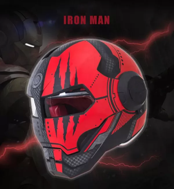 black and red claw scratch iron man motorcycle helmet