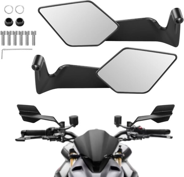 UNIVERSAL MOTORCYCLE WING MIRROR WITH FULLY REARVIEW